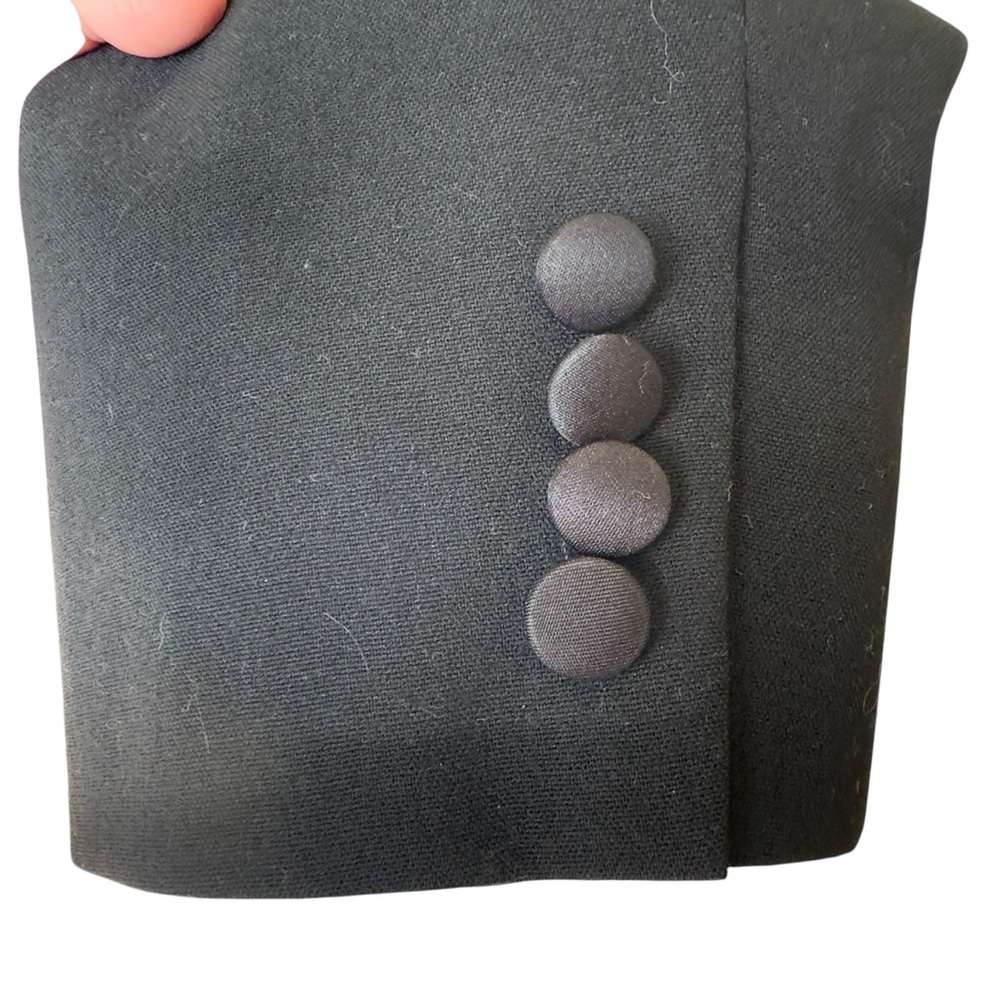 Vintage Christian Dior Monsieur Black Satin Lapel Tuxedo Jacket Blazer 44L‎ - Picture 10 of 12